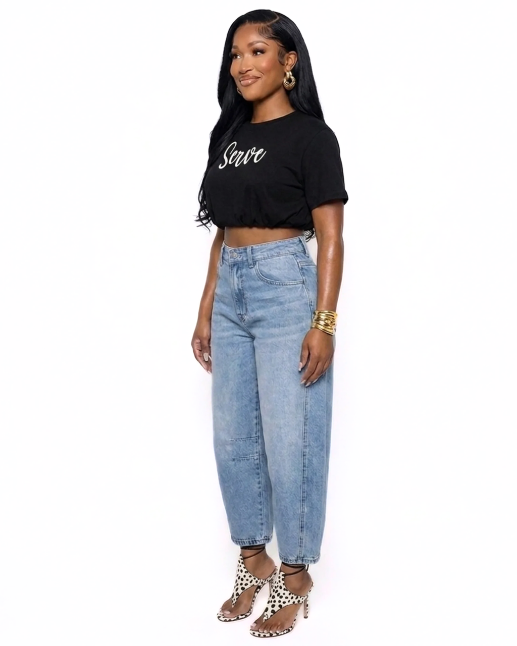 Serve Black Crop Top