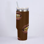 On the Go Rich Brown Grill Bling Stainless Steel Cup