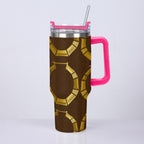 On the Go Rich Brown Bamboo Earrings Bling Stainless Steel Cup