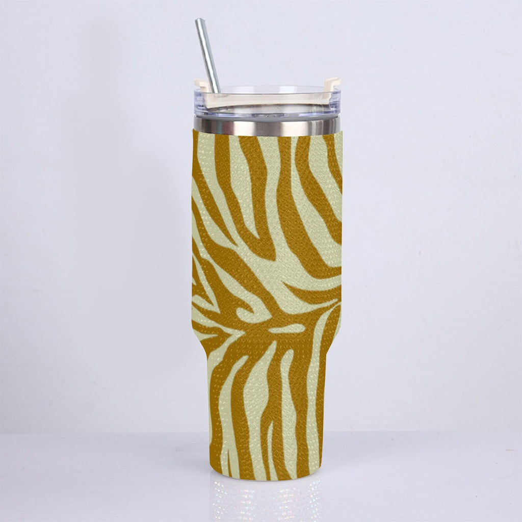 On the Go Gold Stripes Bling Stainless Steel Cup