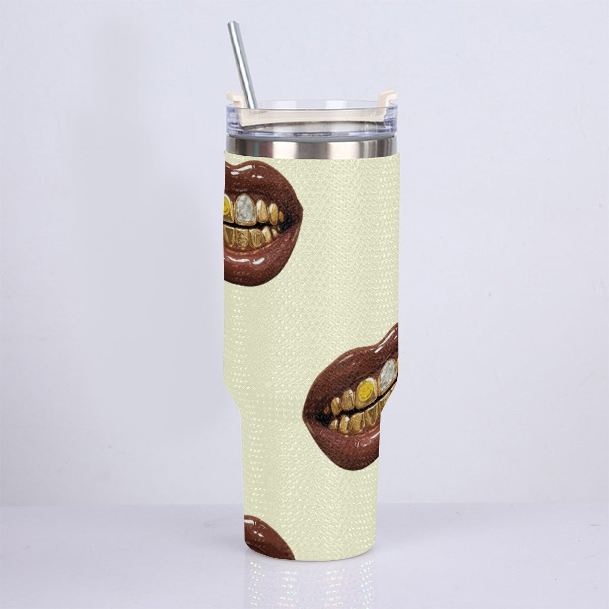 On the Go Butter Yellow Grill Bling Stainless Steel Cup