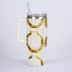 On the Go Beige Bamboo Earrings Bling Stainless Steel Cup