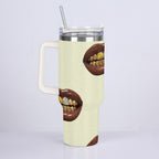 On the Go Butter Yellow Grill Bling Stainless Steel Cup