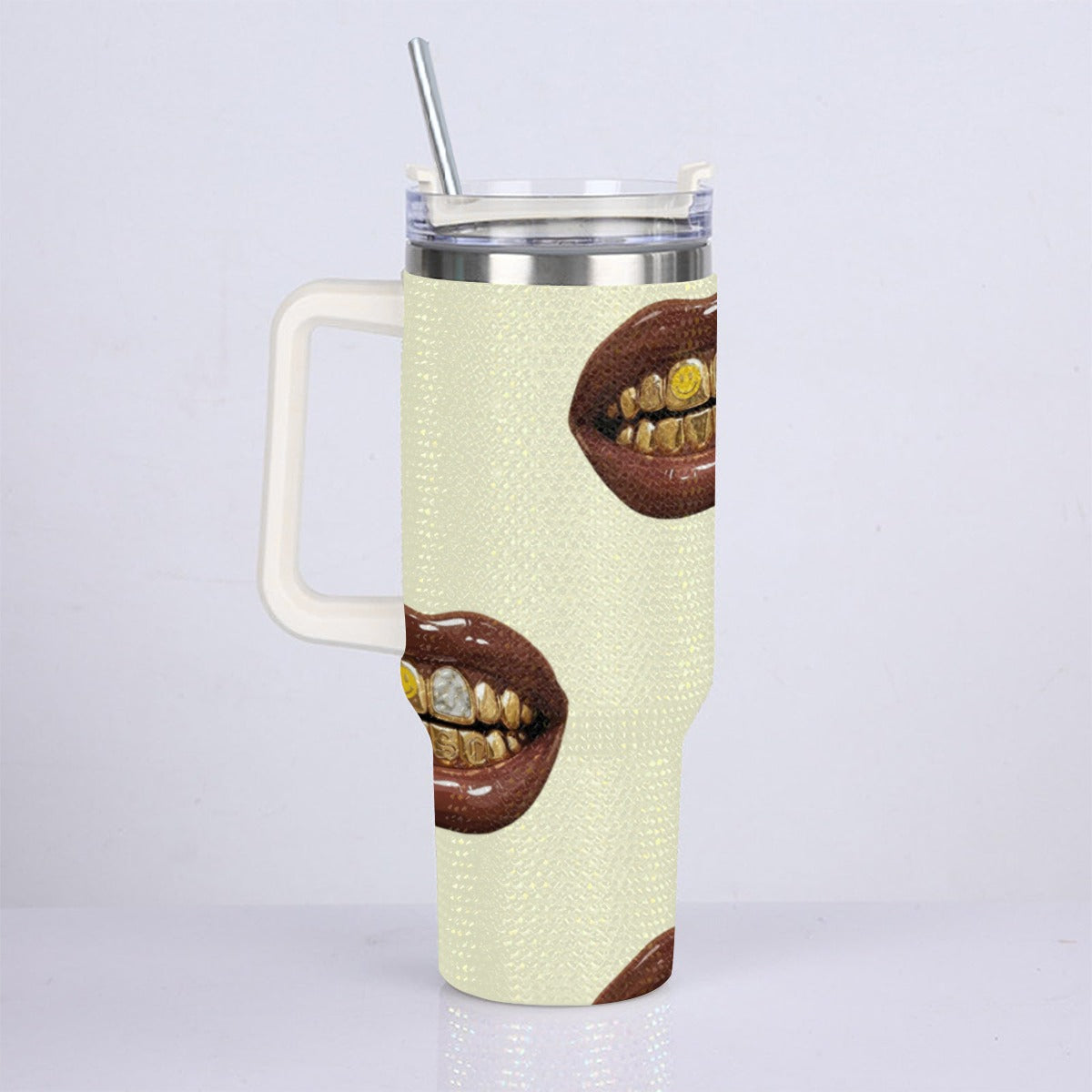 On the Go Butter Yellow Grill Bling Stainless Steel Cup