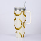 On the Go Beige Bamboo Earrings Bling Stainless Steel Cup