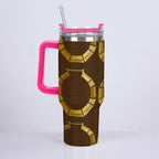 On the Go Rich Brown Bamboo Earrings Bling Stainless Steel Cup