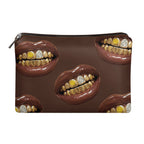 Zipped Leather Makeup Bag