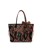 StylCharm Serve Satin Handbag Scarf | Brown & Orange