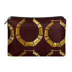 Golden Hoops Brown Makeup Bag
