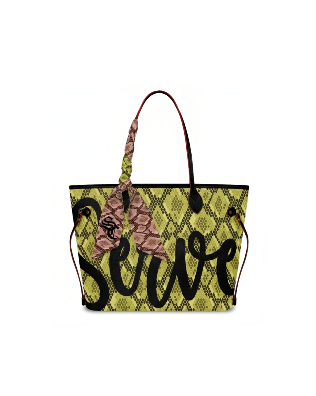StylCharm Serve Satin Handbag Scarf | Pink & Green