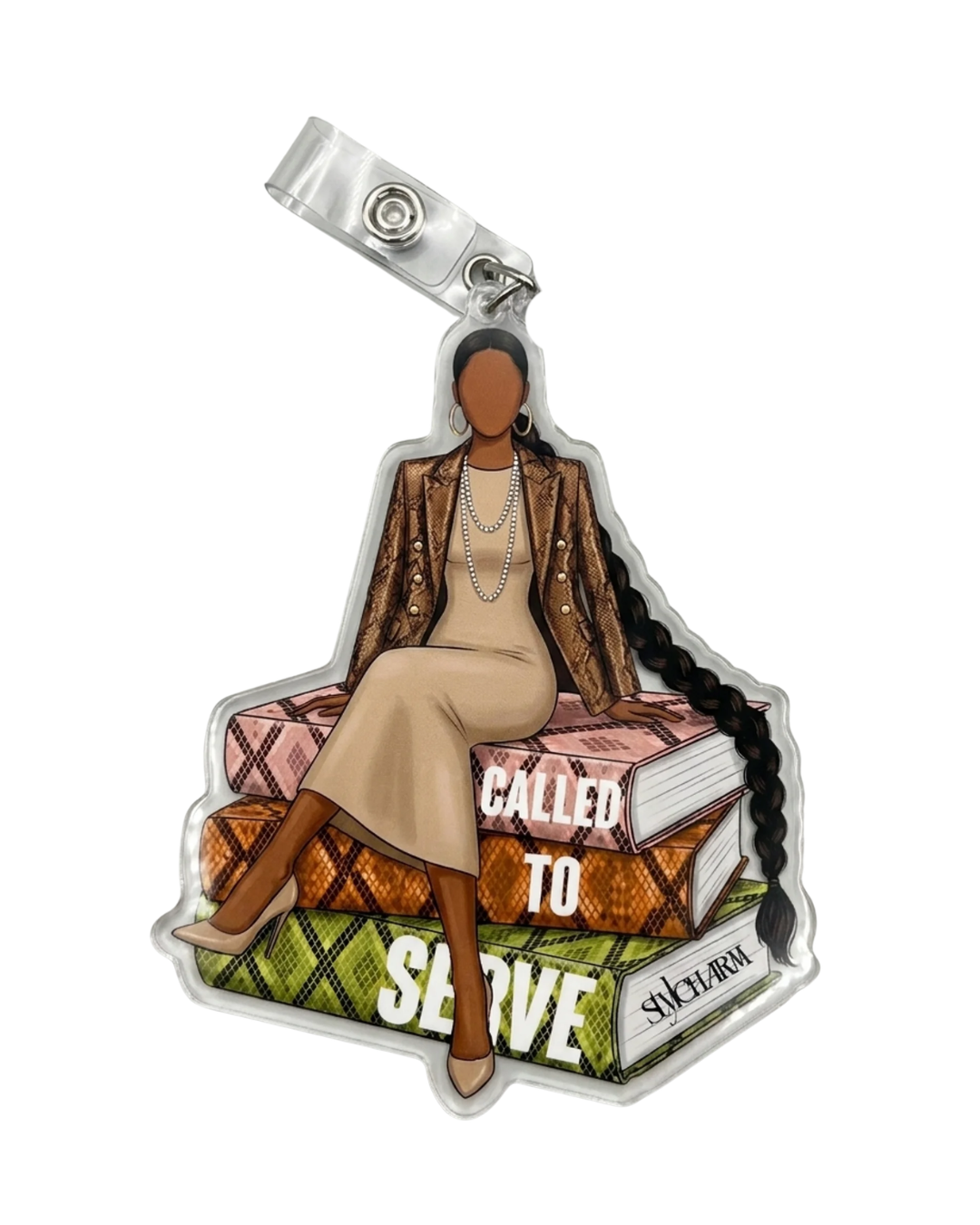 She's Called to Serve Acrylic Badge Reel
