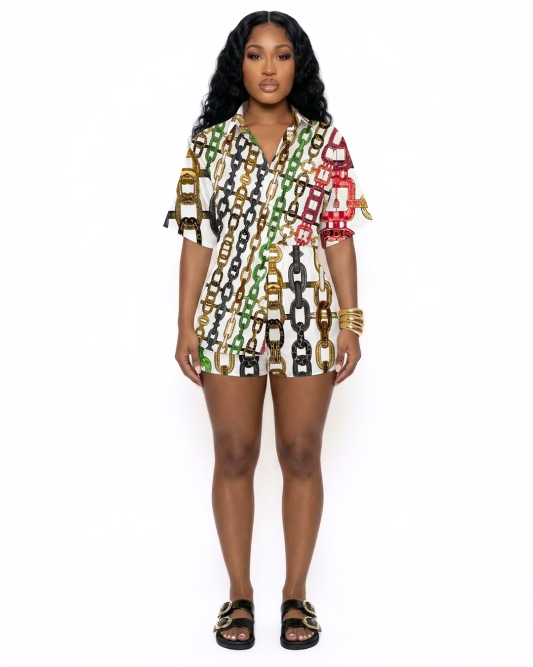 Unchained Shorts Set| White