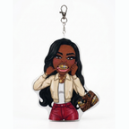 Express Yourself Puffer Keychain- Crimson & Creme