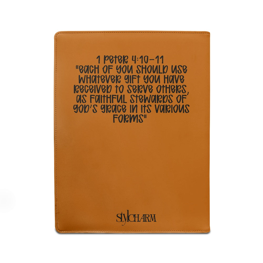1 Peter 4:10-11 Orange Padfolio