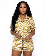 Wild Things 2 Piece Shorts Pajamas Yellow