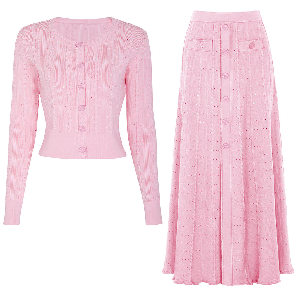 Called to Serve 2 Piece Knit Cardigan and Skirt Set