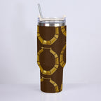 On the Go Rich Brown Bamboo Earrings Bling Stainless Steel Cup