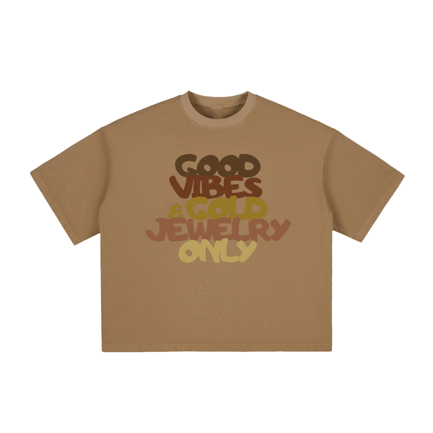 Good Vibes and Gold Jewelry Only Boxy Graphic Tee